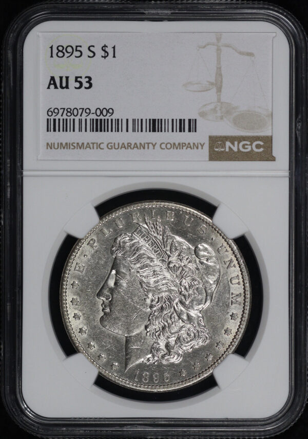 Obverse of this 1895-S Morgan Dollar NGC AU-53