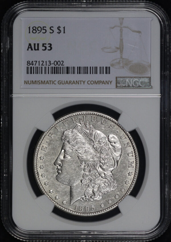 Obverse of this 1895-S Morgan Dollar NGC AU-53