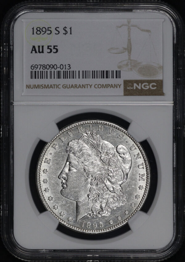Obverse of this 1895-S Morgan Dollar NGC AU-55