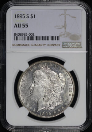Obverse of this 1895-S Morgan Dollar NGC AU-55