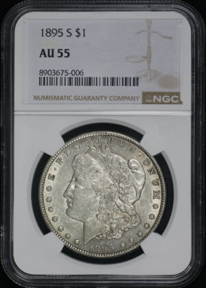 Obverse of this 1895-S Morgan Dollar NGC AU-55