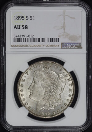 Obverse of this 1895-S Morgan Dollar NGC AU-58