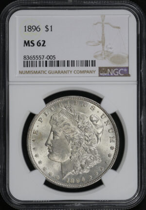 Obverse of this 1896 Morgan Dollar NGC MS-62