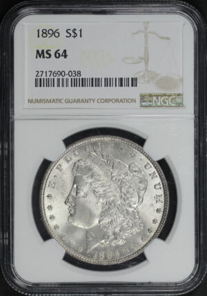 Obverse of this 1896 Morgan Dollar NGC MS-64