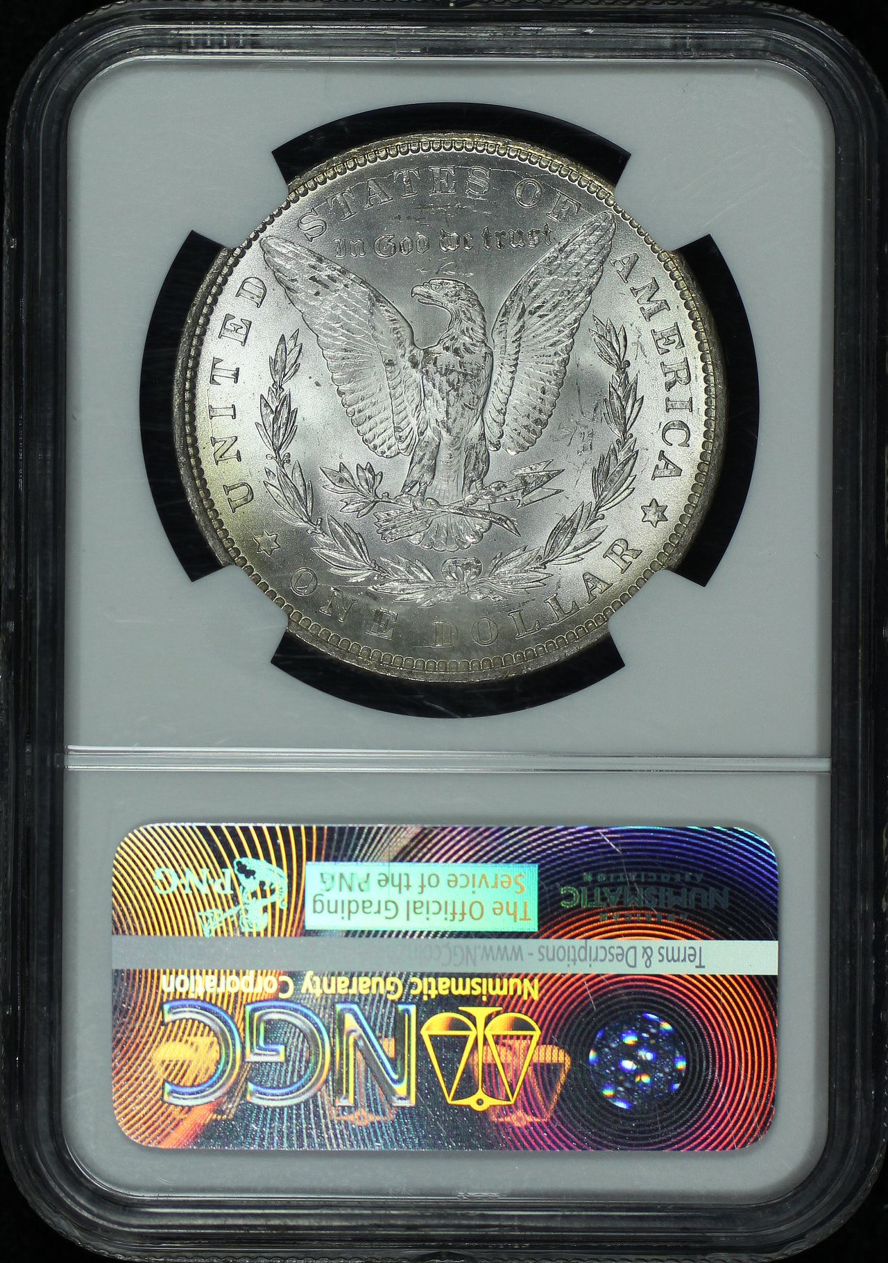 Reverse of this 1896 Morgan Dollar NGC MS-64 Mango Obverse Toning