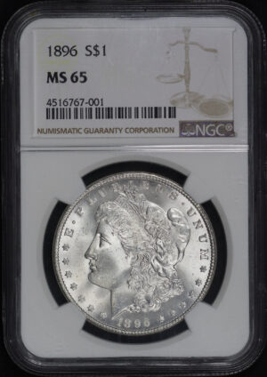 Obverse of this 1896 Morgan Dollar NGC MS-65