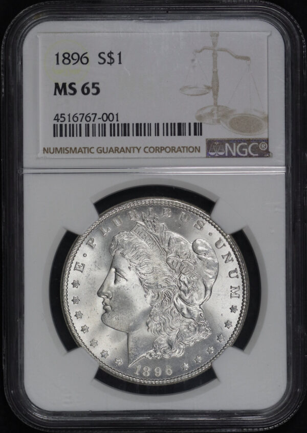 Obverse of this 1896 Morgan Dollar NGC MS-65