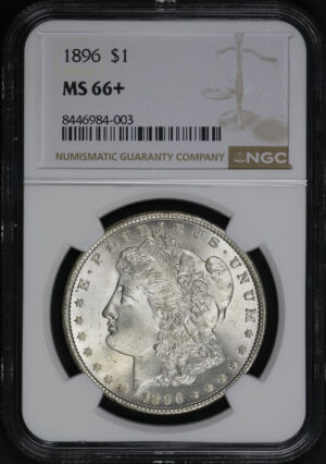 Obverse of this 1896 Morgan Dollar NGC MS-66+