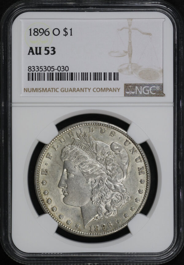 Obverse of this 1896-O Morgan Dollar NGC AU-53