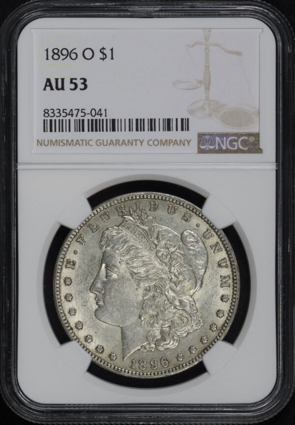 Obverse of this 1896-O Morgan Dollar NGC AU-53