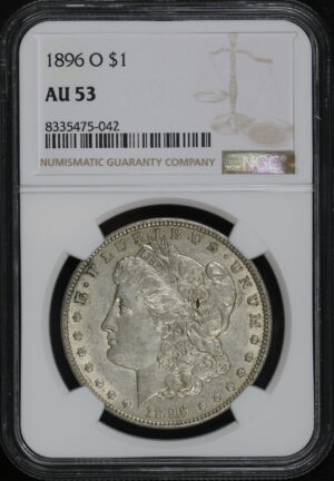 Obverse of this 1896-O Morgan Dollar NGC AU-53