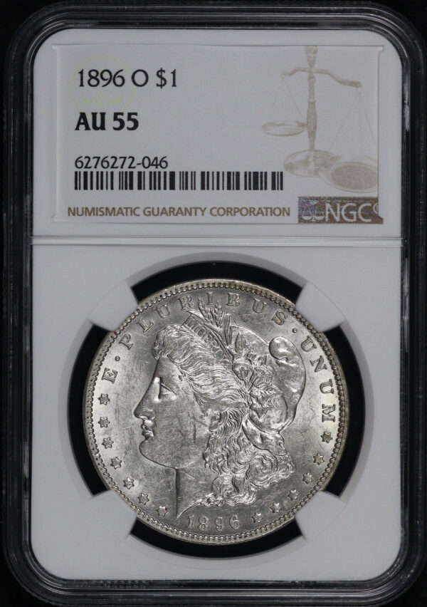 Obverse of this 1896-O Morgan Dollar NGC AU-55