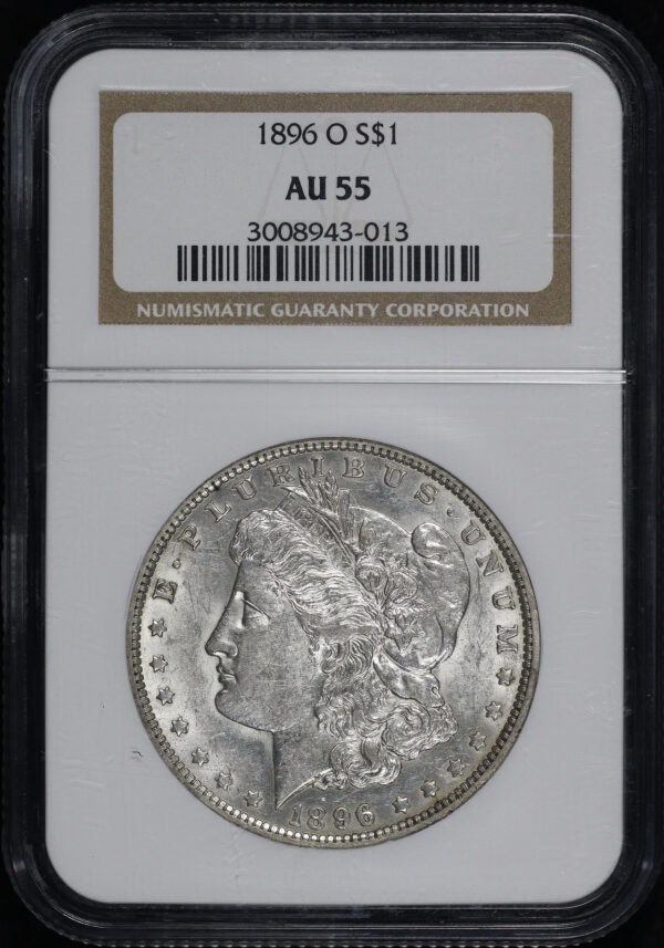 Obverse of this 1896-O Morgan Dollar NGC AU-55