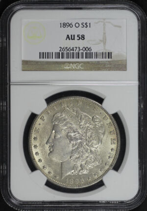 Obverse of this 1896-O Morgan Dollar NGC AU-58