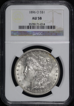 Obverse of this 1896-O Morgan Dollar NGC AU-58