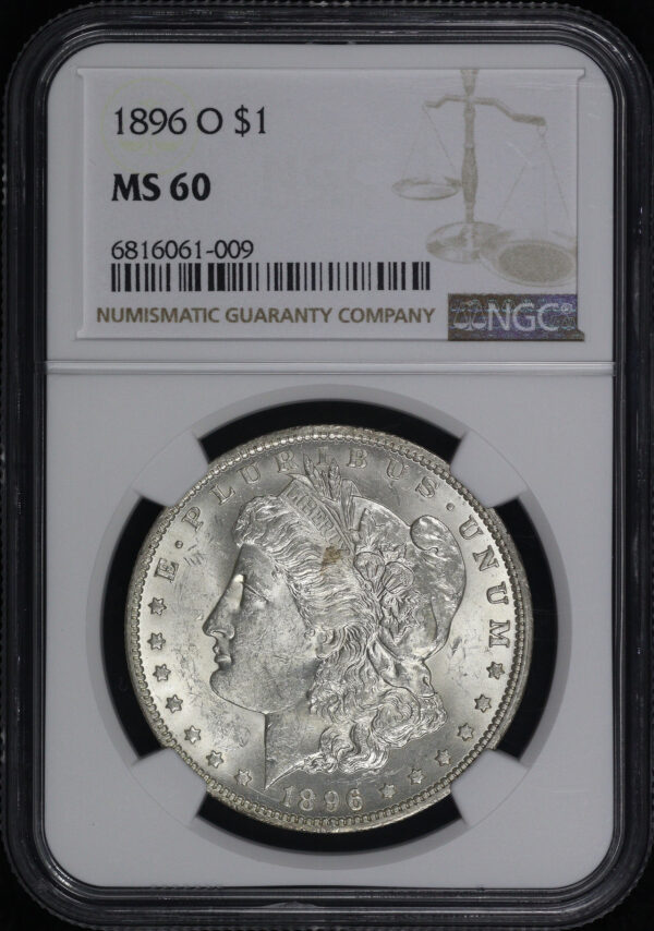Obverse of this 1896-O Morgan Dollar NGC MS-60