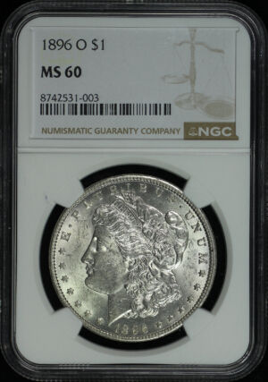 Obverse of this 1896-O Morgan Dollar NGC MS-60