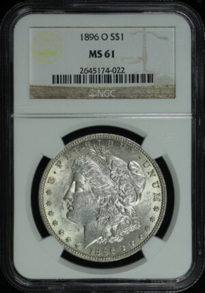 Obverse of this 1896-O Morgan Dollar NGC MS-61