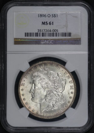 Obverse of this 1896-O Morgan Dollar NGC MS-61