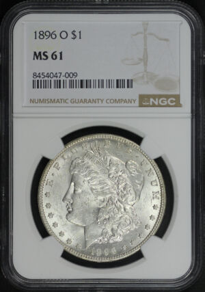 Obverse of this 1896-O Morgan Dollar NGC MS-61