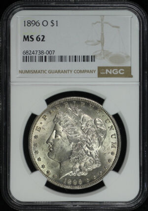 Obverse of this 1896-O Morgan Dollar NGC MS-62