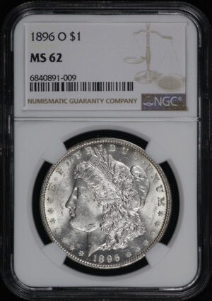 Obverse of this 1896-O Morgan Dollar NGC MS-62