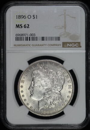 Obverse of this 1896-O Morgan Dollar NGC MS-62