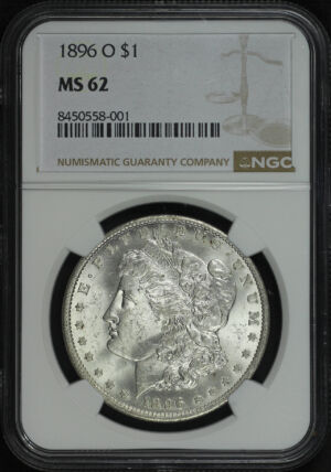 Obverse of this 1896-O Morgan Dollar NGC MS-62