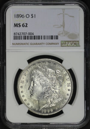 Obverse of this 1896-O Morgan Dollar NGC MS-62