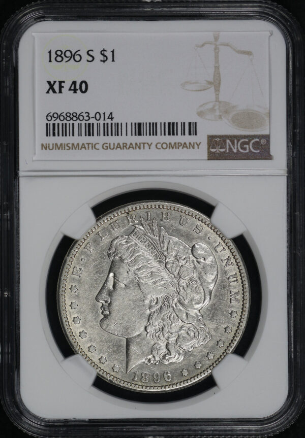 Obverse of this 1896-S Morgan Dollar NGC XF-40