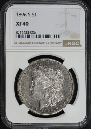 Obverse of this 1896-S Morgan Dollar NGC XF-40
