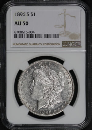 Obverse of this 1896-S Morgan Dollar NGC AU-50