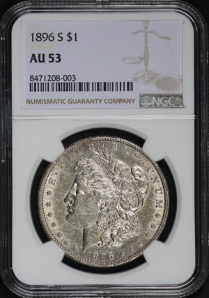 Obverse of this 1896-S Morgan Dollar NGC AU-53