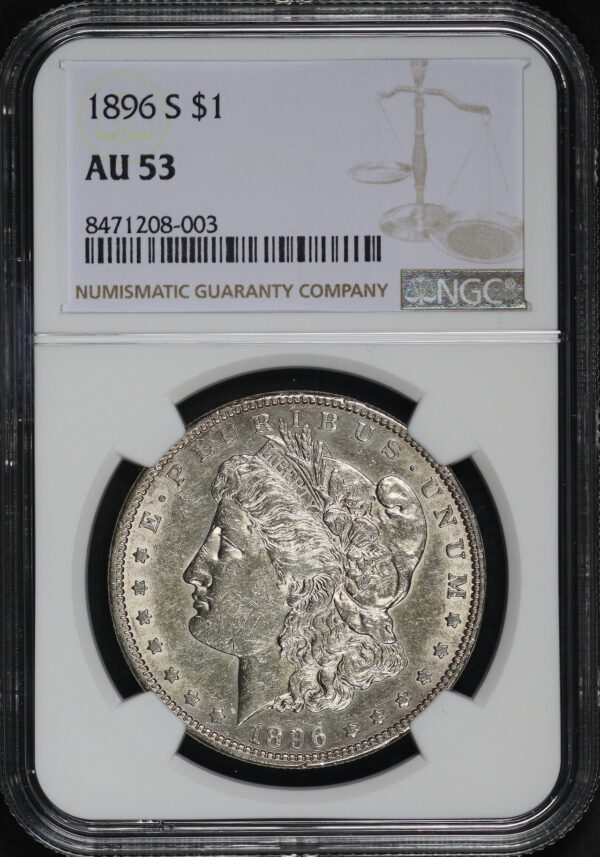 Obverse of this 1896-S Morgan Dollar NGC AU-53