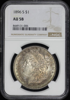 Obverse of this 1896-S Morgan Dollar NGC AU-58