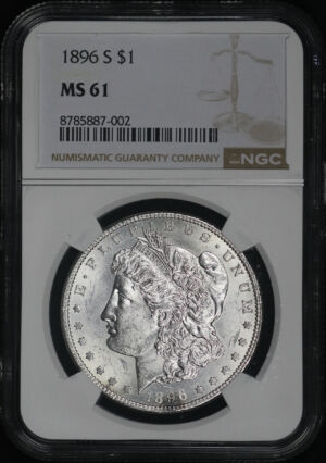 Obverse of this 1896-S Morgan Dollar NGC MS-61