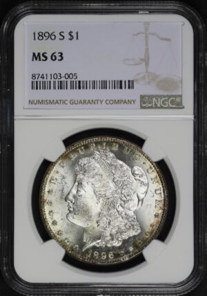 Obverse of this 1896-S Morgan Dollar NGC MS-63