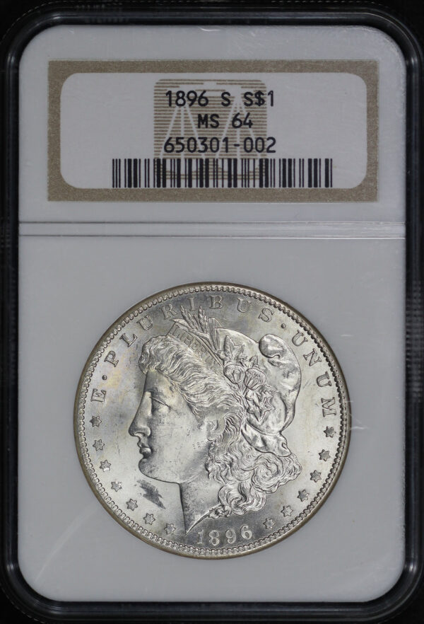 Obverse of this 1896-S Morgan Dollar NGC MS-64