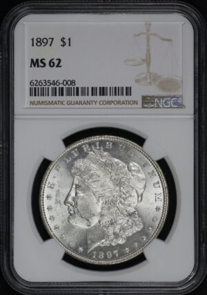 Obverse of this 1897 Morgan Dollar NGC MS-62