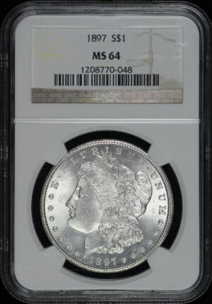 Obverse of this 1897 Morgan Dollar NGC MS-64