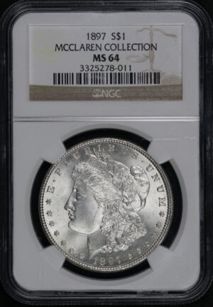 Obverse of this 1897 Morgan Dollar NGC MS-64 MCCLAREN COLLECTION