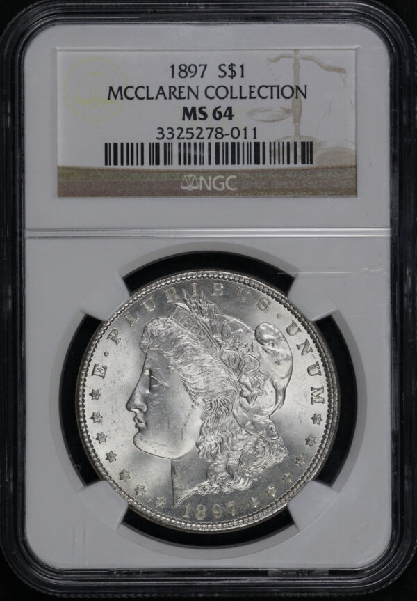 Obverse of this 1897 Morgan Dollar NGC MS-64 MCCLAREN COLLECTION