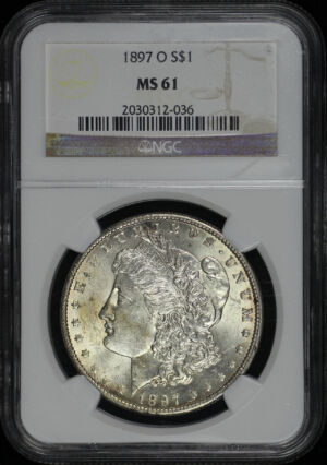 Obverse of this 1897-O Morgan Dollar NGC MS-61