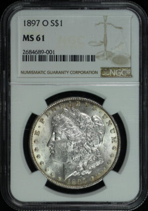 Obverse of this 1897-O Morgan Dollar NGC MS-61