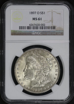 Obverse of this 1897-O Morgan Dollar NGC MS-61