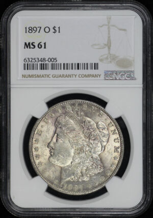 Obverse of this 1897-O Morgan Dollar NGC MS-61