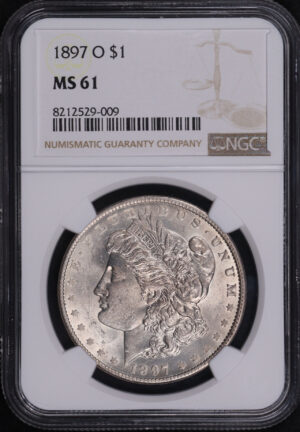 Obverse of this 1897-O Morgan Dollar NGC MS-61