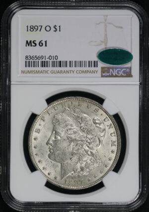 Obverse of this 1897-O Morgan Dollar NGC MS-61 CAC