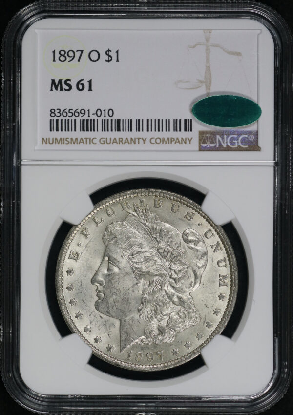 Obverse of this 1897-O Morgan Dollar NGC MS-61 CAC
