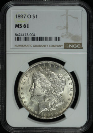 Obverse of this 1897-O Morgan Dollar NGC MS-61